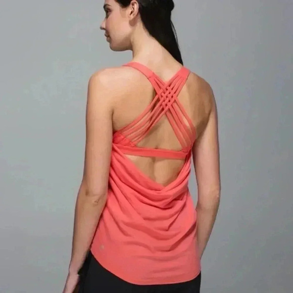 Lululemon Wild Tank Top Atomic Red / Atomic Flower Parfait Pink Size 4 - Picture 1 of 4